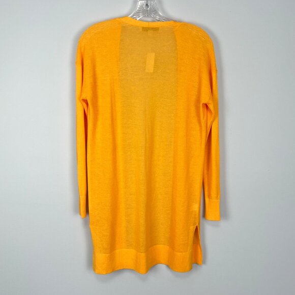 Loft Womens Lightweight Long Open Cardigan Sweater Marigold Yellow size XXS - Picture 5 of 12